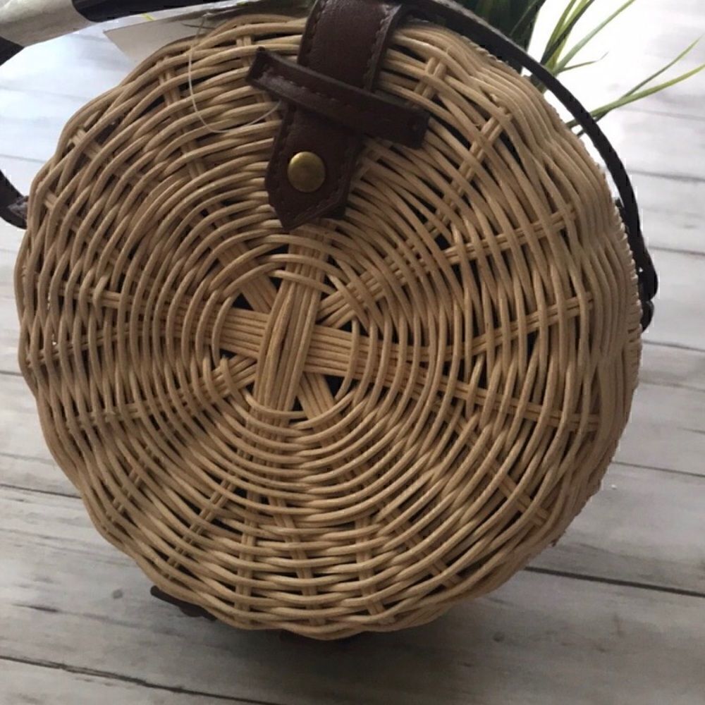 ASOS Handmade natural Straw Circle Bag.
